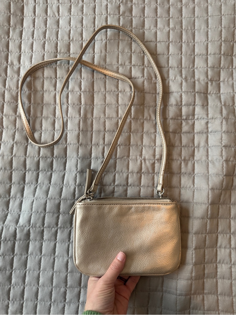 Nine West Metallic Gold Crossbody Bag